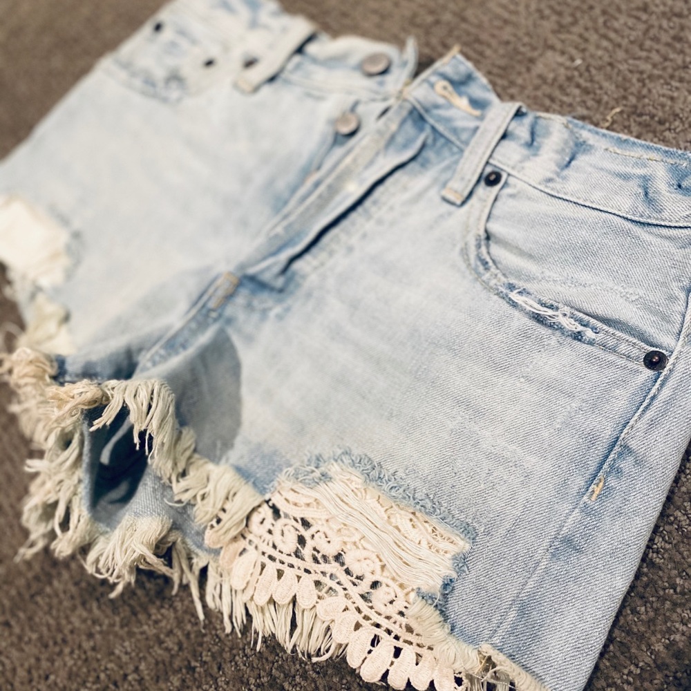 Free people mid rise jean shorts
